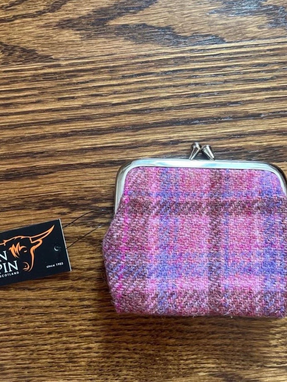 Pink Plaid Coin Purse